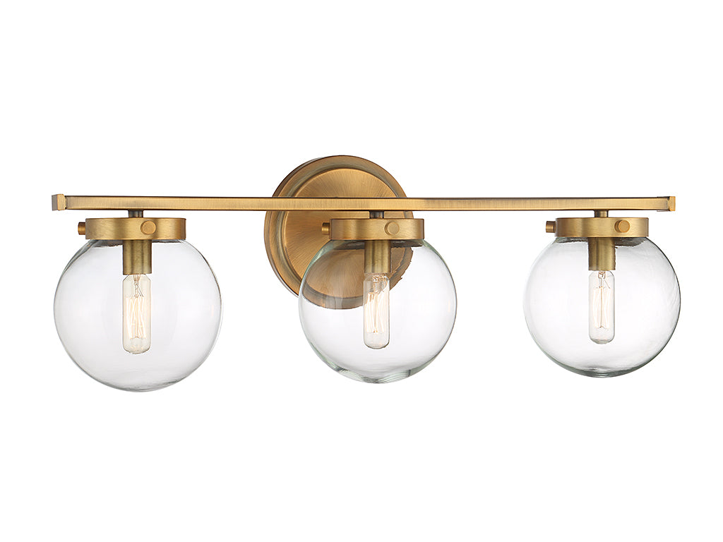 Meridian - M80024NB - Three Light Bathroom Vanity Light - Mbath - Natural Brass