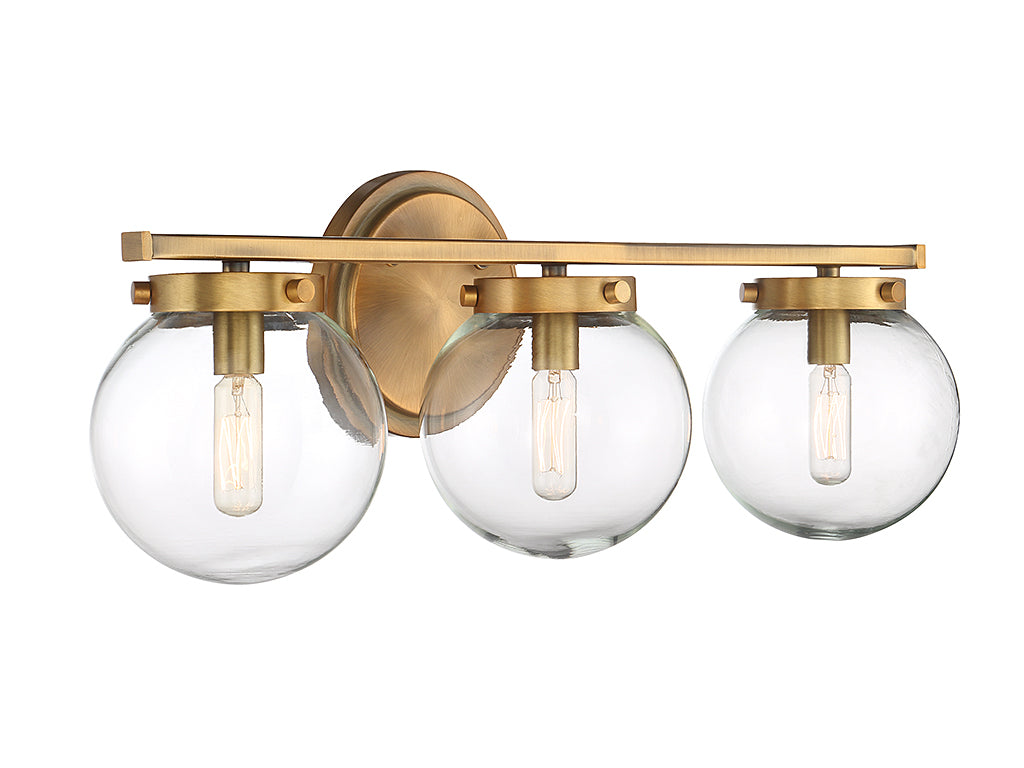 Meridian - M80024NB - Three Light Bathroom Vanity Light - Mbath - Natural Brass