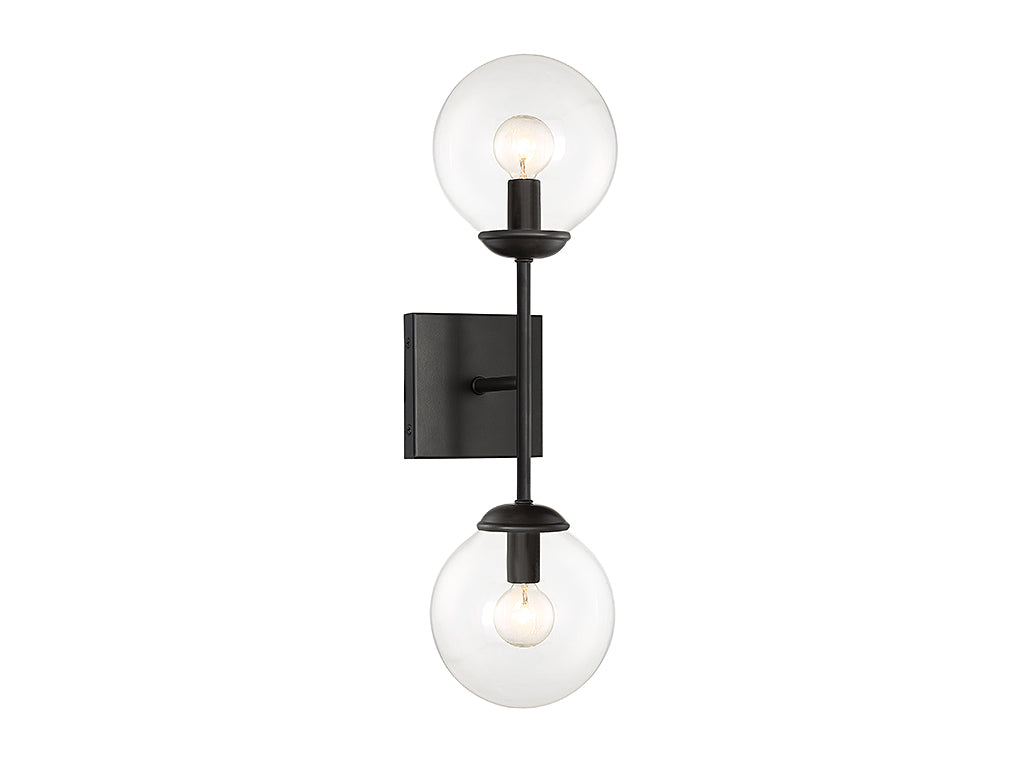 Meridian - M90001-BK - Two Light Wall Sconce - Mscon - Black