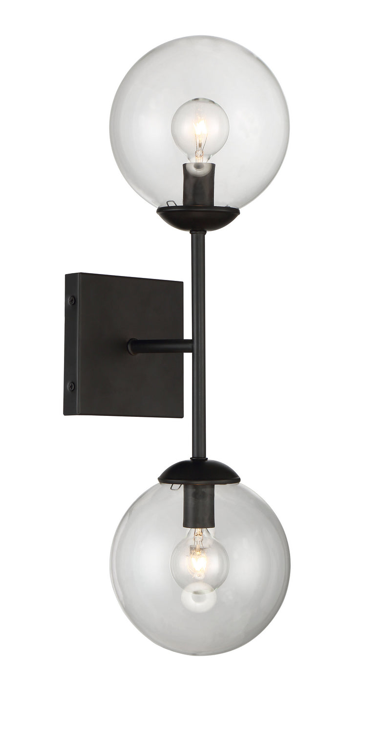 Meridian - M90001-BK - Two Light Wall Sconce - Mscon - Black