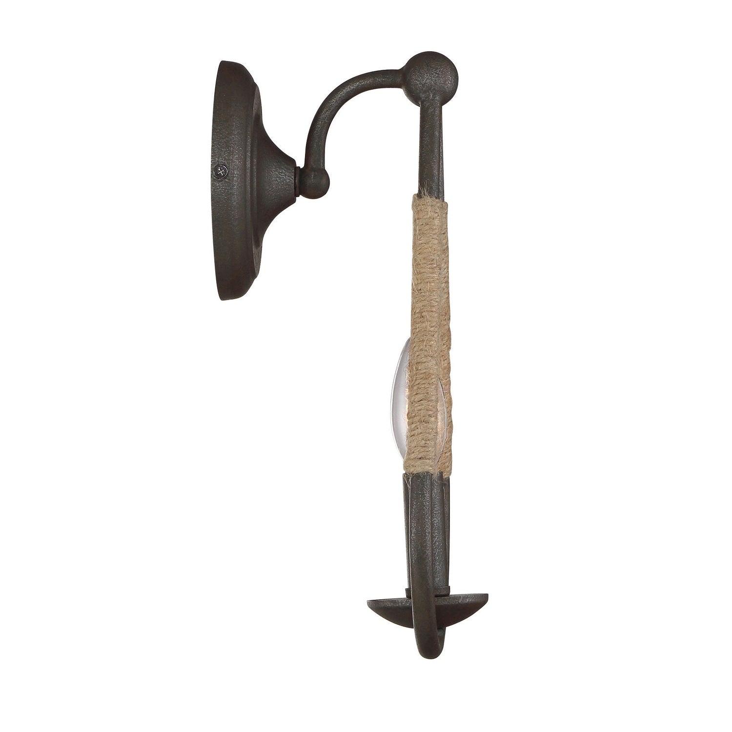 Meridian - M90002RN - One Light Wall Sconce - Mscon - Rusty Nail with Rope