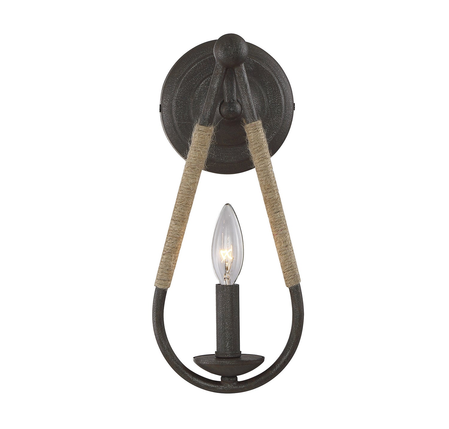 Meridian - M90002RN - One Light Wall Sconce - Mscon - Rusty Nail with Rope