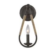 Meridian - M90002RN - One Light Wall Sconce - Mscon - Rusty Nail with Rope