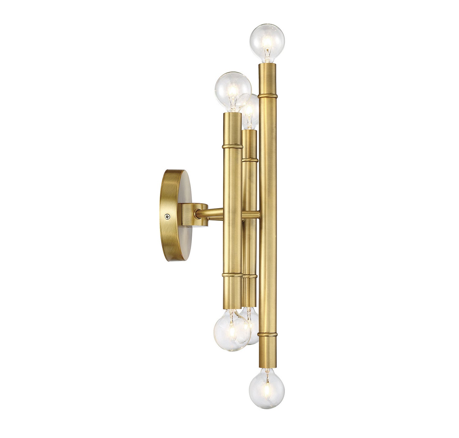 Meridian - M90018NB - Six Light Wall Sconce - Mscon - Natural Brass