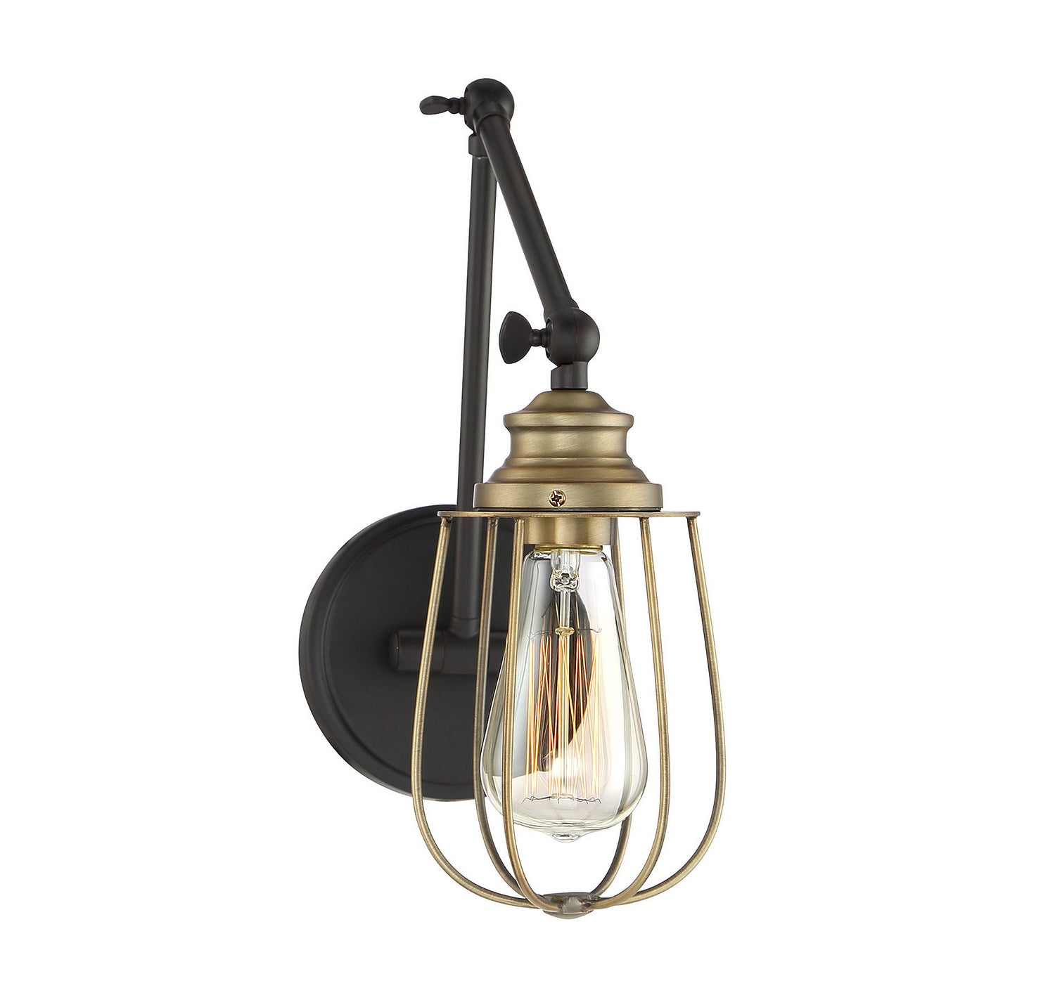 Meridian - M90022ORBNB - One Light Wall Sconce - Mscon - Oil Rubbed Bronze with Natural Brass