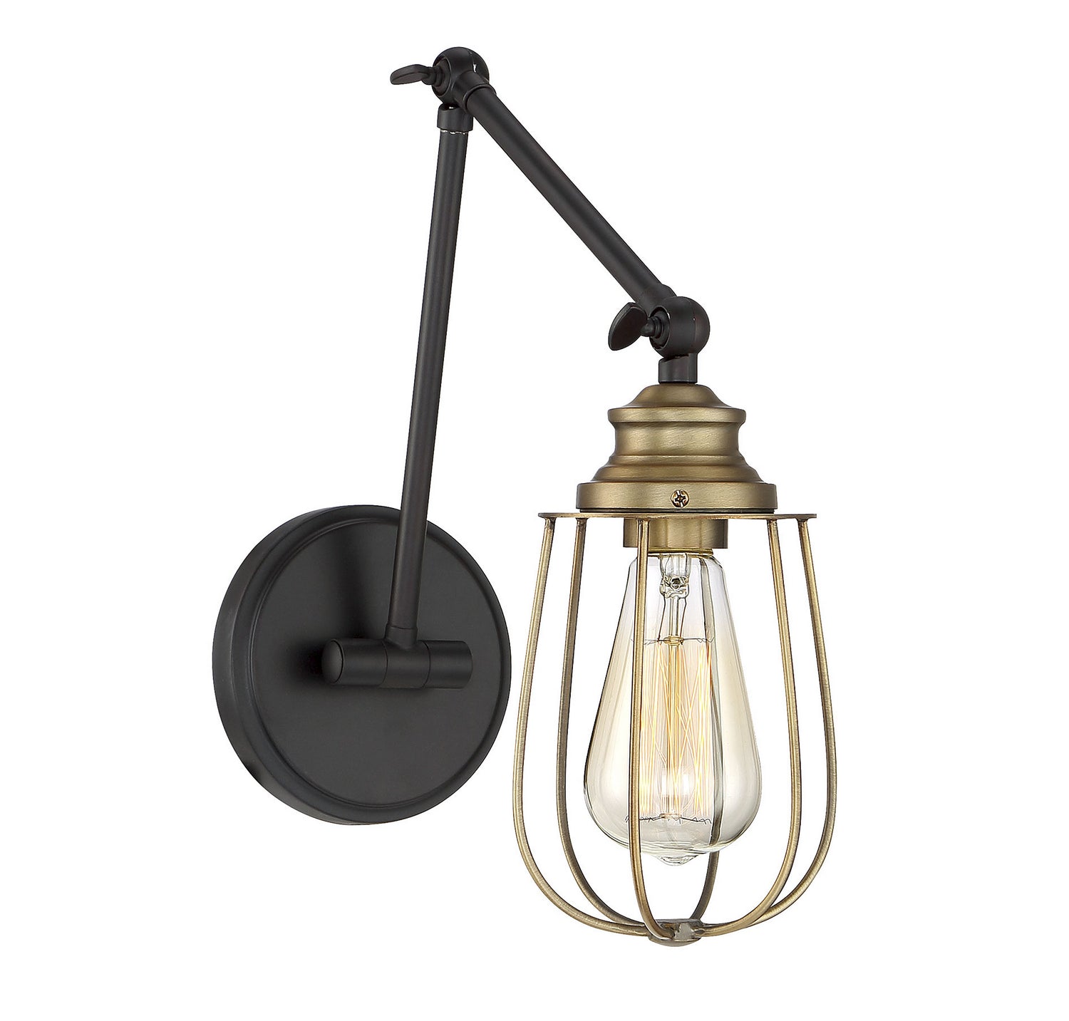 Meridian - M90022ORBNB - One Light Wall Sconce - Mscon - Oil Rubbed Bronze with Natural Brass