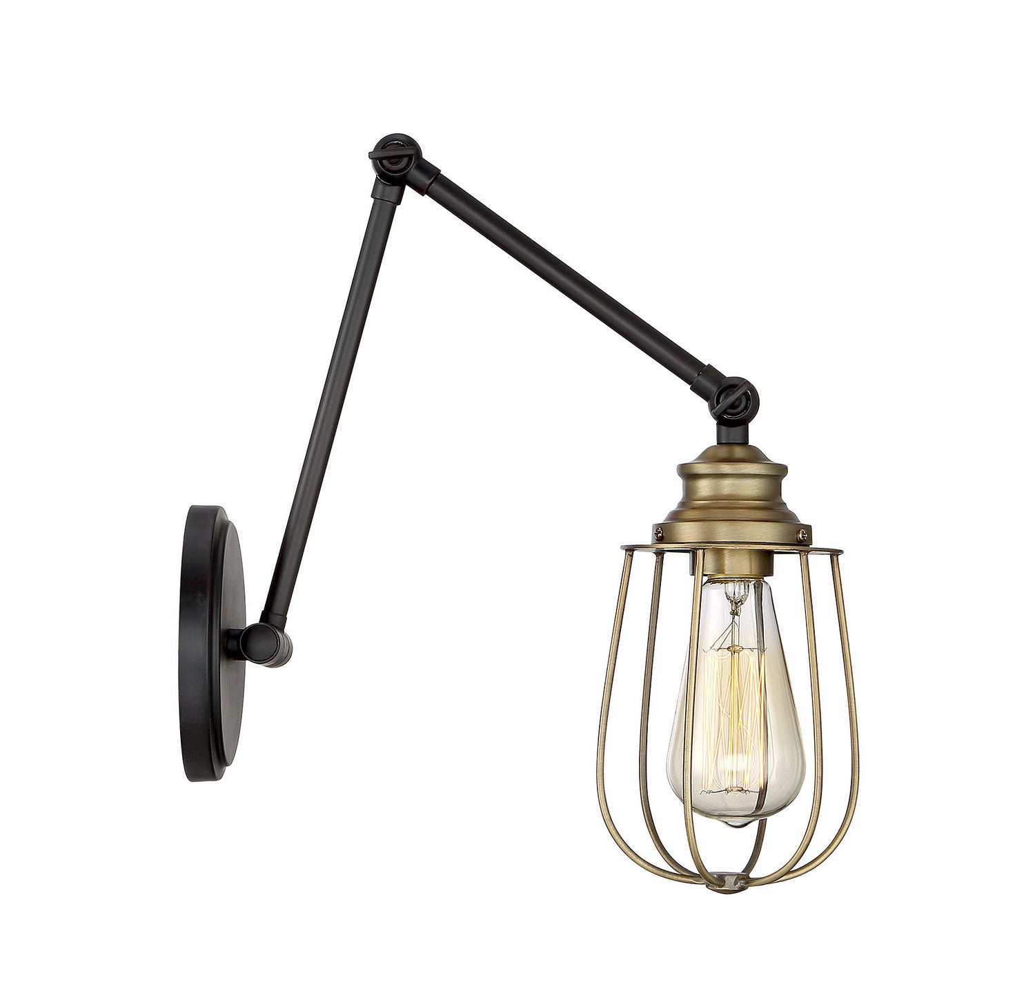 Meridian - M90022ORBNB - One Light Wall Sconce - Mscon - Oil Rubbed Bronze with Natural Brass