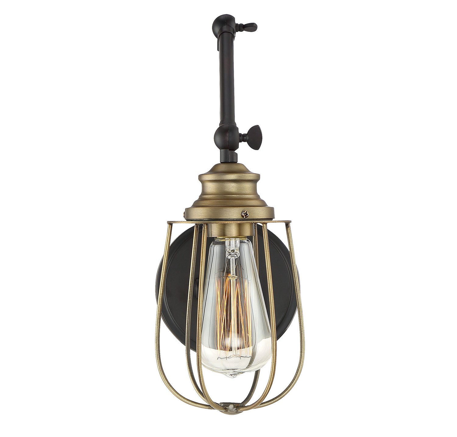 Meridian - M90022ORBNB - One Light Wall Sconce - Mscon - Oil Rubbed Bronze with Natural Brass