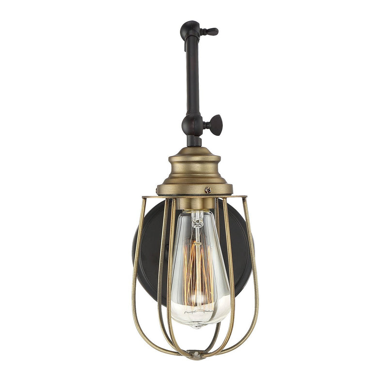 Meridian - M90022ORBNB - One Light Wall Sconce - Mscon - Oil Rubbed Bronze with Natural Brass