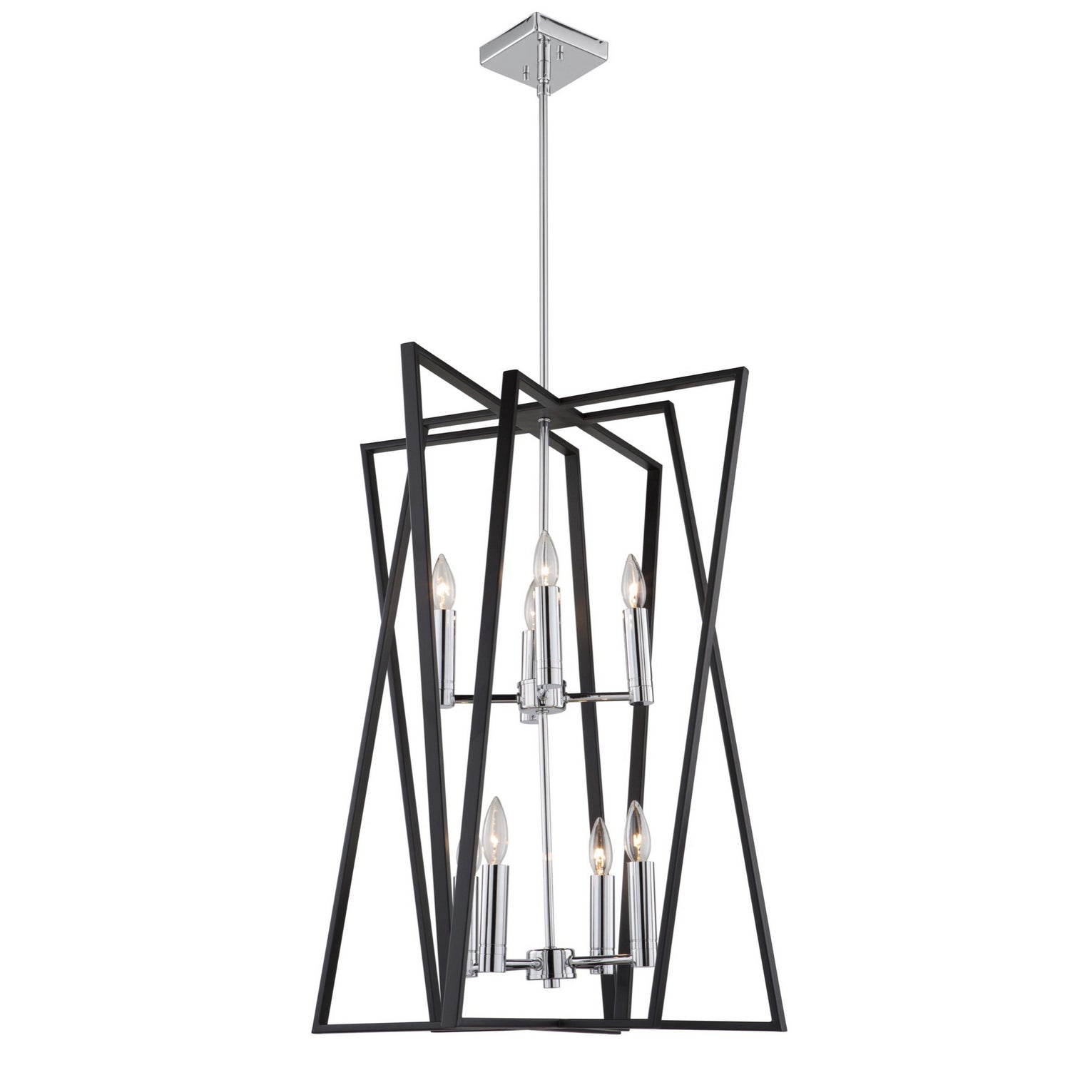 Artcraft - AC11388 - Eight Light Chandelier - Middleton - Matte Black & Polished Chrome