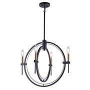 Artcraft - AC11454 - Four Light Chandelier - Anglesey - Matte Black & Harvest Brass