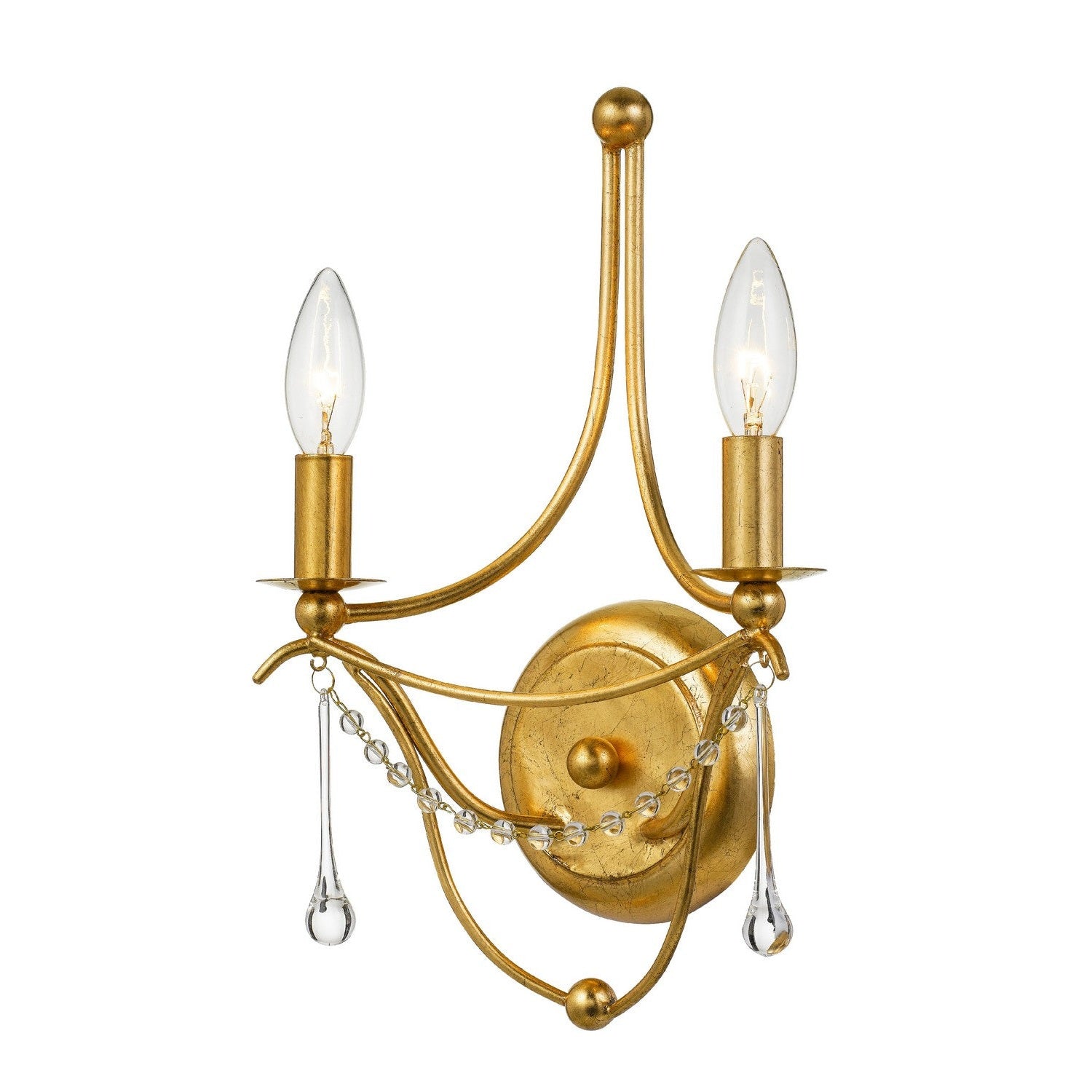 Crystorama - 422-GA - Two Light Wall Sconce - Metro - Antique Gold