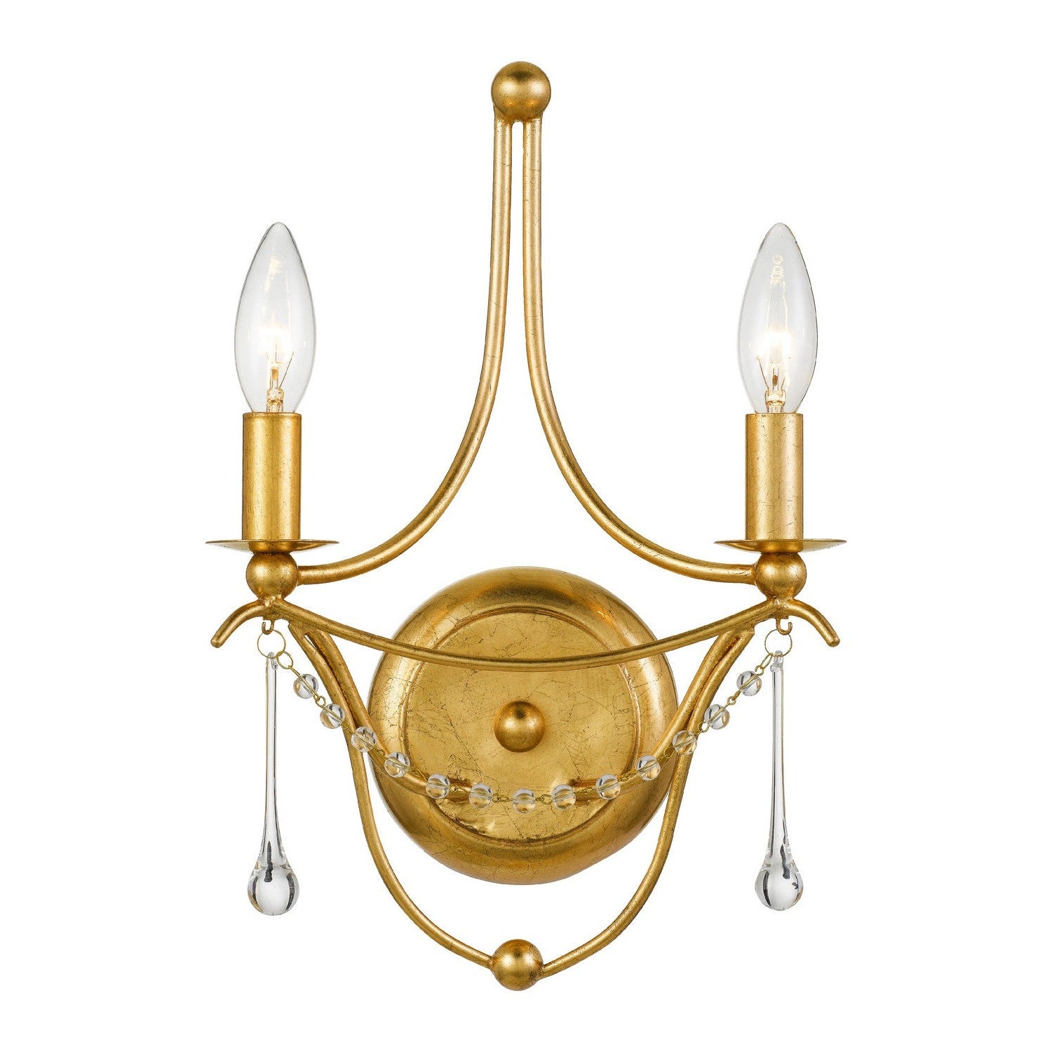 Crystorama - 422-GA - Two Light Wall Sconce - Metro - Antique Gold