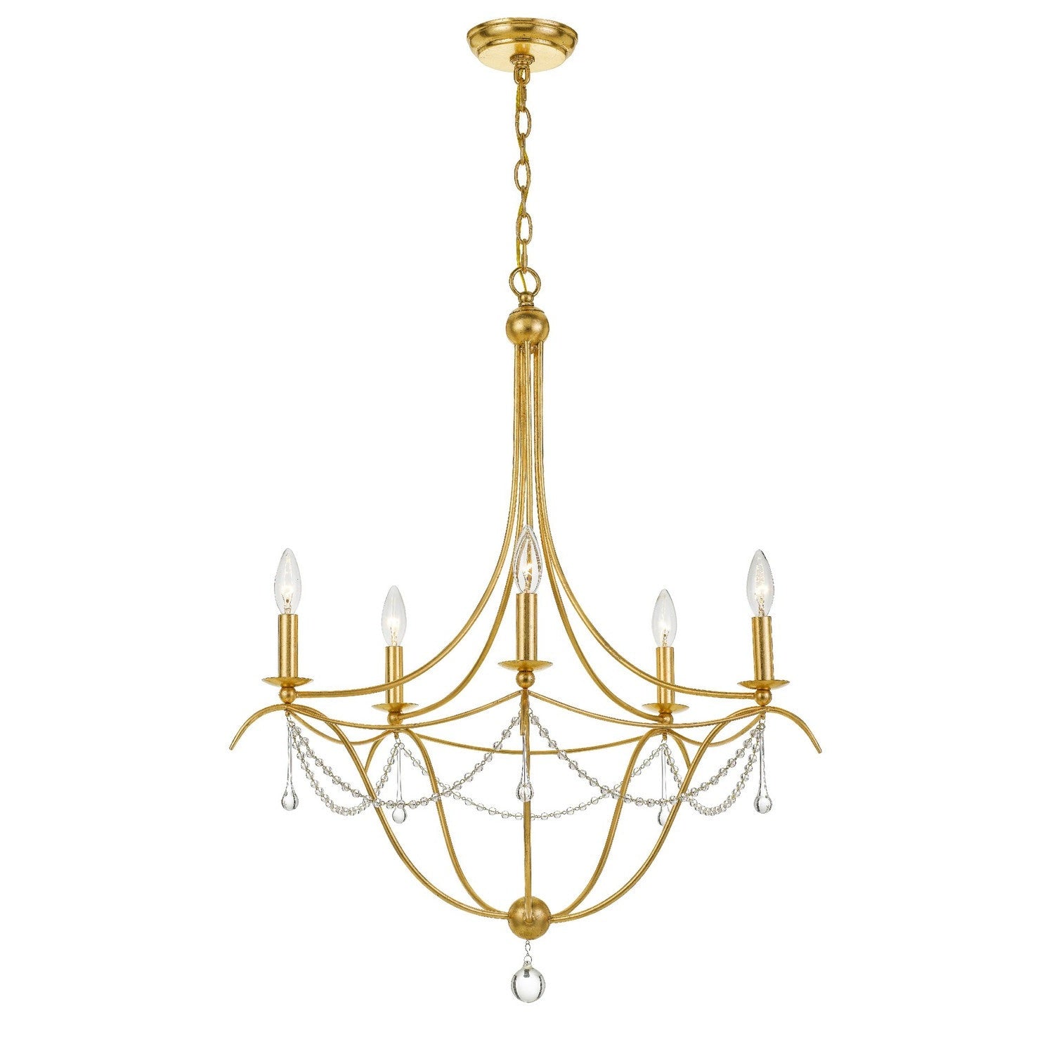 Crystorama - 425-GA - Five Light Chandelier - Metro - Antique Gold