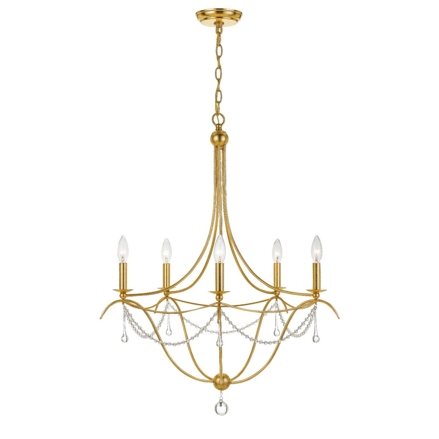 Crystorama - 425-GA - Five Light Chandelier - Metro - Antique Gold