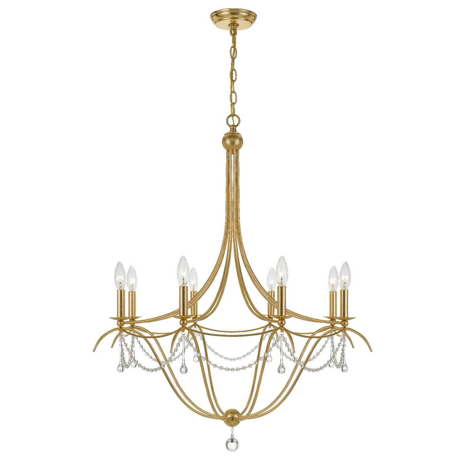 Crystorama - 428-GA - Eight Light Chandelier - Metro - Antique Gold