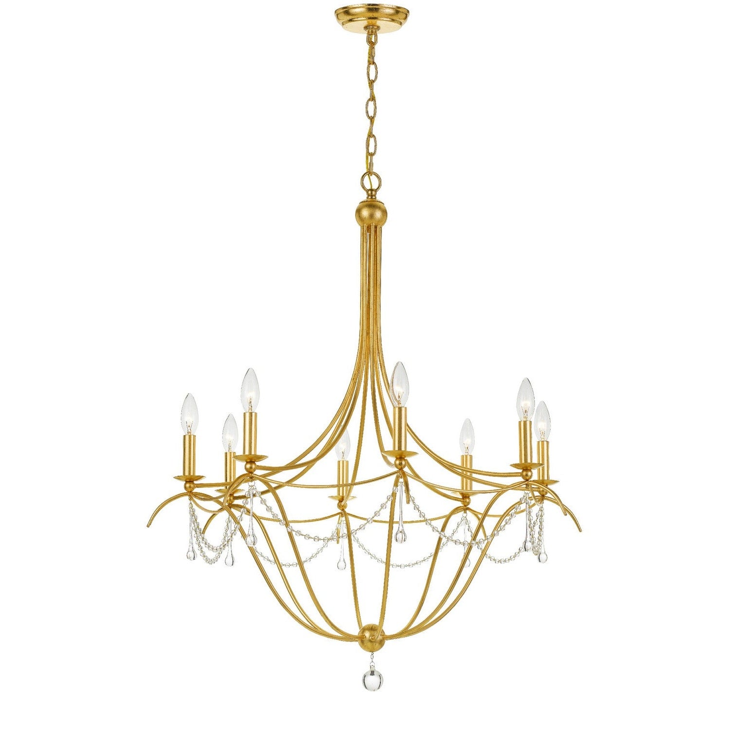 Crystorama - 428-GA - Eight Light Chandelier - Metro - Antique Gold