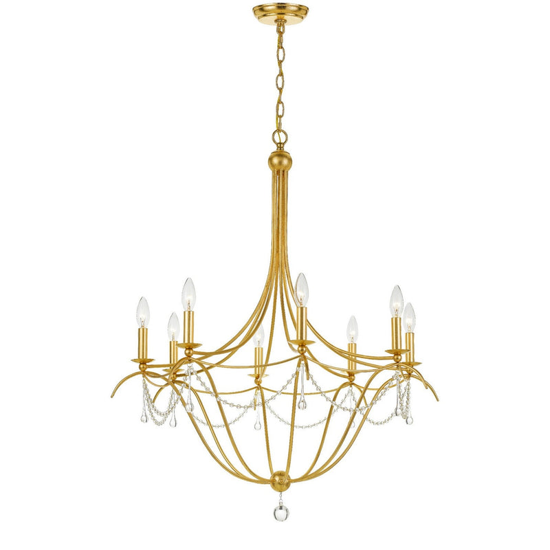 Crystorama - 428-GA - Eight Light Chandelier - Metro - Antique Gold
