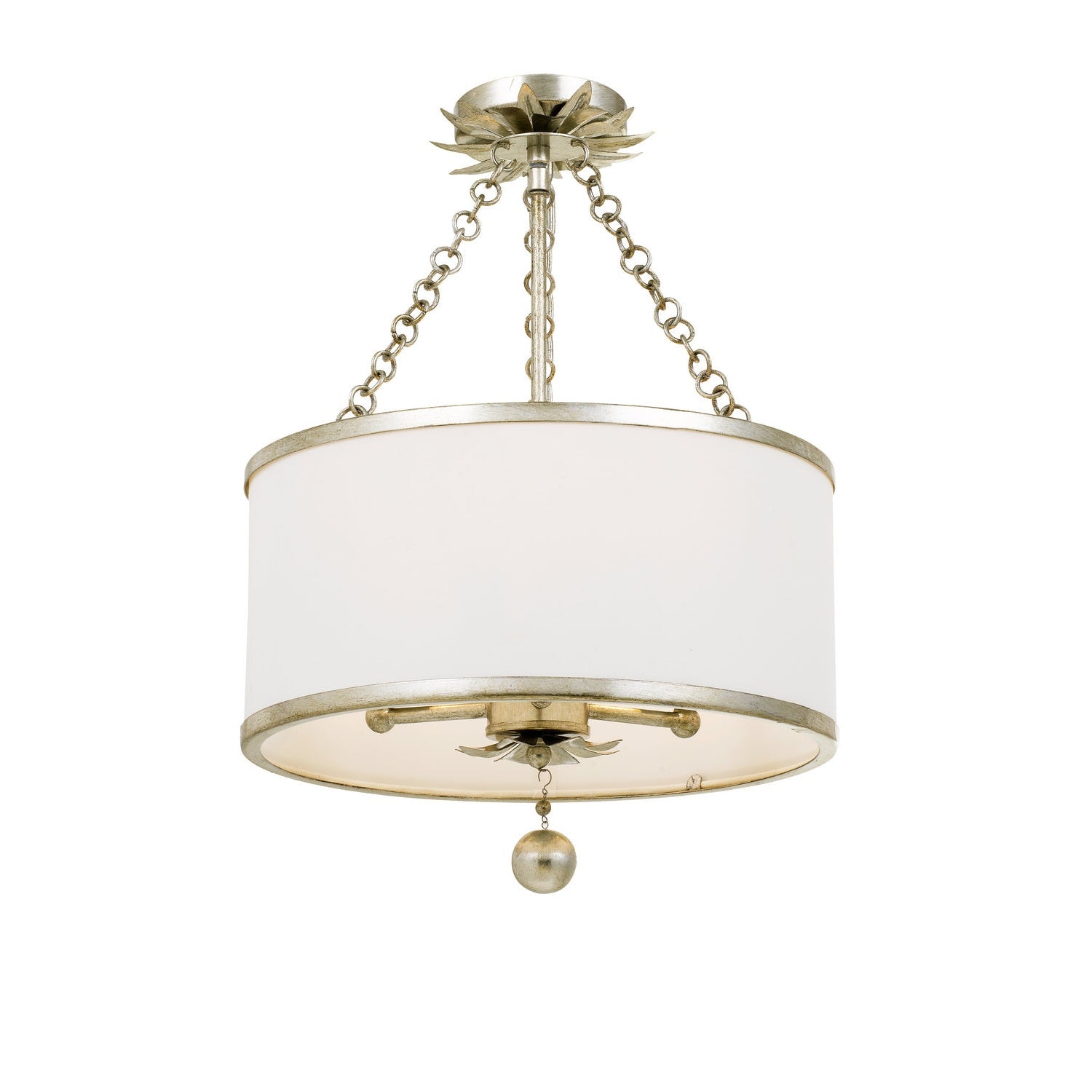 Crystorama - 513-SA_CEILING - Three Light Semi Flush Mount - Broche - Antique Silver