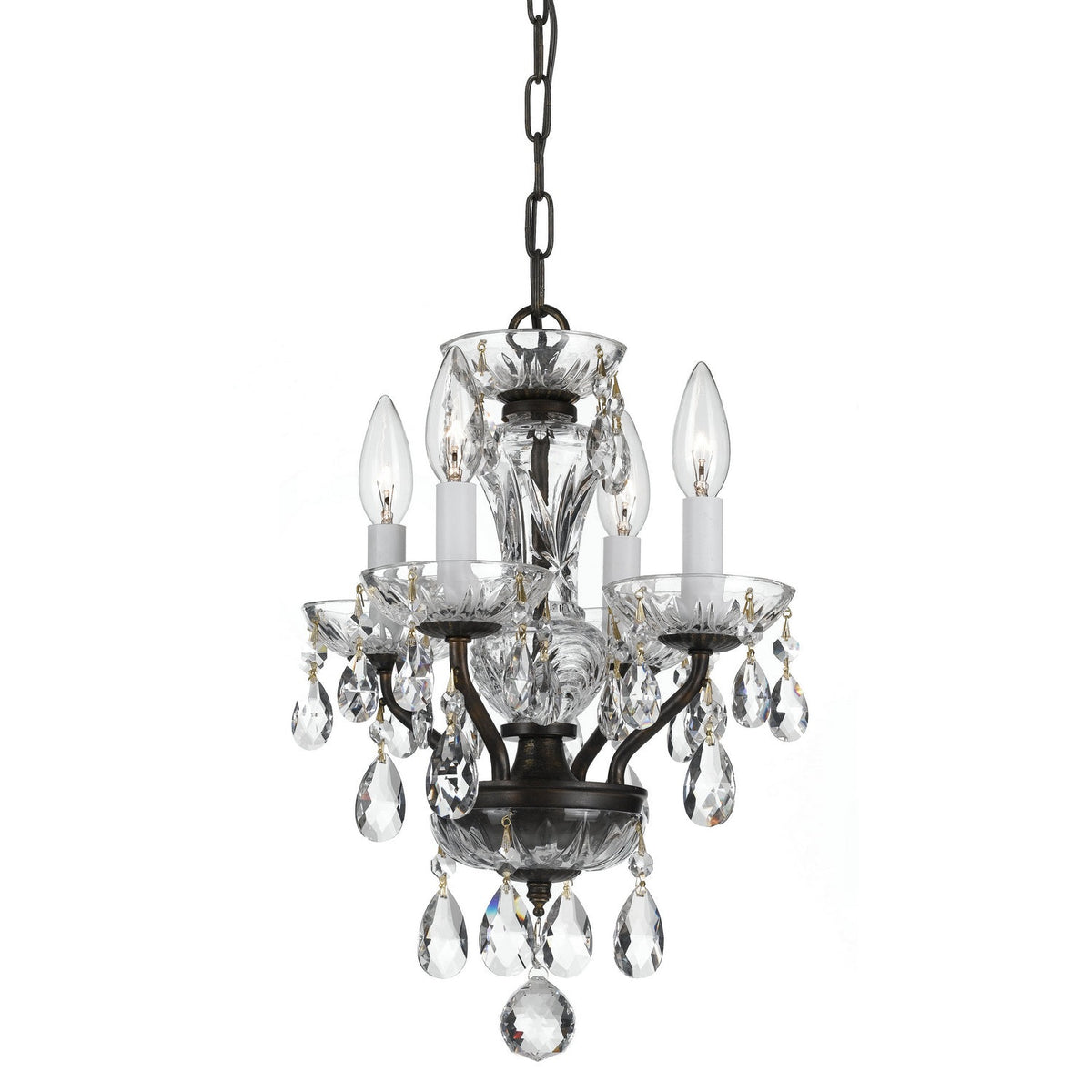 Crystorama - 5534-EB-CL-SAQ - Four Light Chandelier - Welton - English Bronze