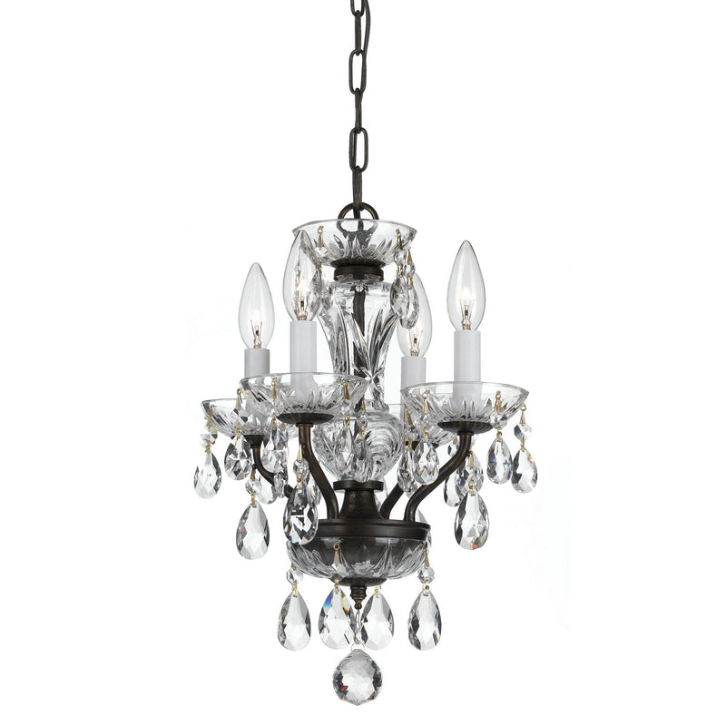 Crystorama - 5534-EB-CL-SAQ - Four Light Chandelier - Welton - English Bronze
