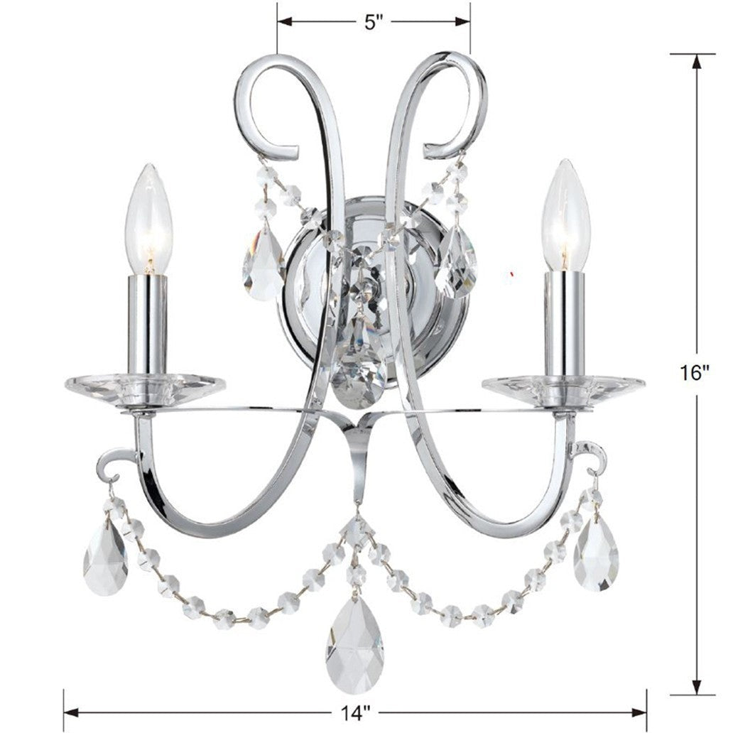 Crystorama - 6822-CH-CL-SAQ - Two Light Wall Sconce - Othello - Polished Chrome