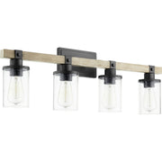 Quorum - 5189-4-69 - Four Light Vanity - Alpine - Textured Black w/ Driftwood finish