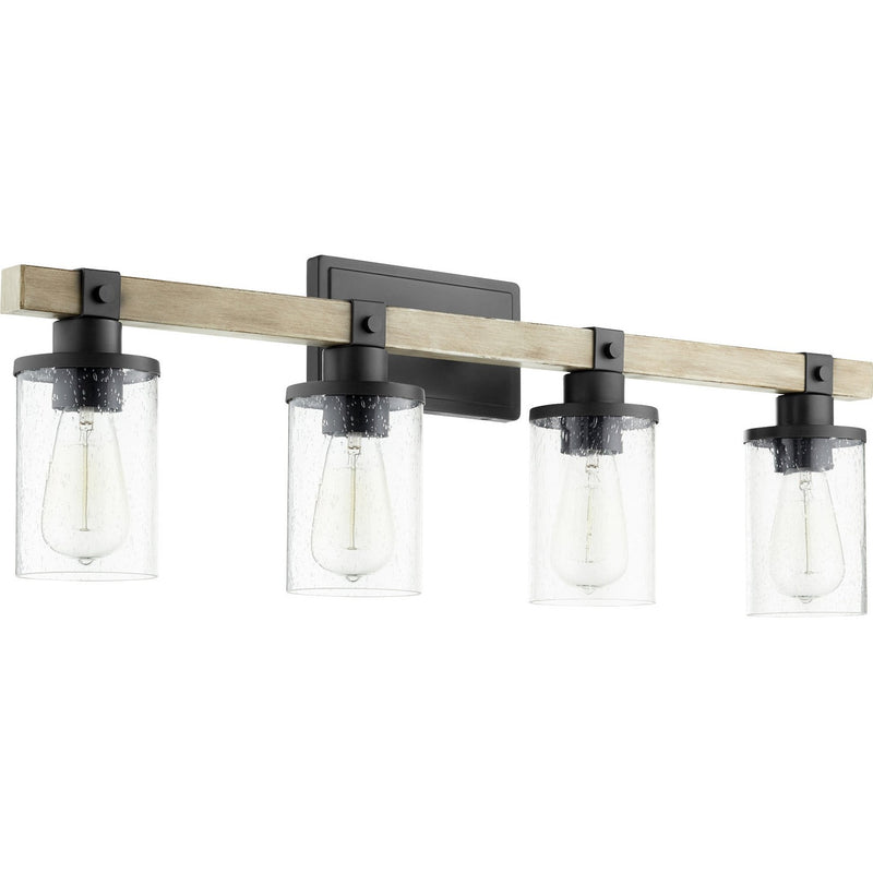 Quorum - 5189-4-69 - Four Light Vanity - Alpine - Textured Black w/ Driftwood finish