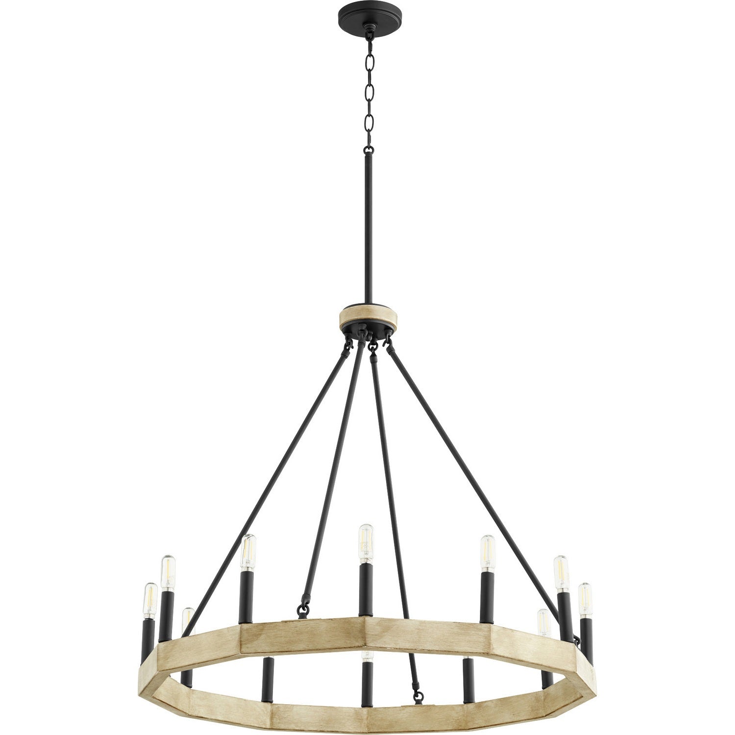 Quorum - 6189-12-69 - 12 Light Chandelier - Alpine - Textured Black w/ Driftwood finish