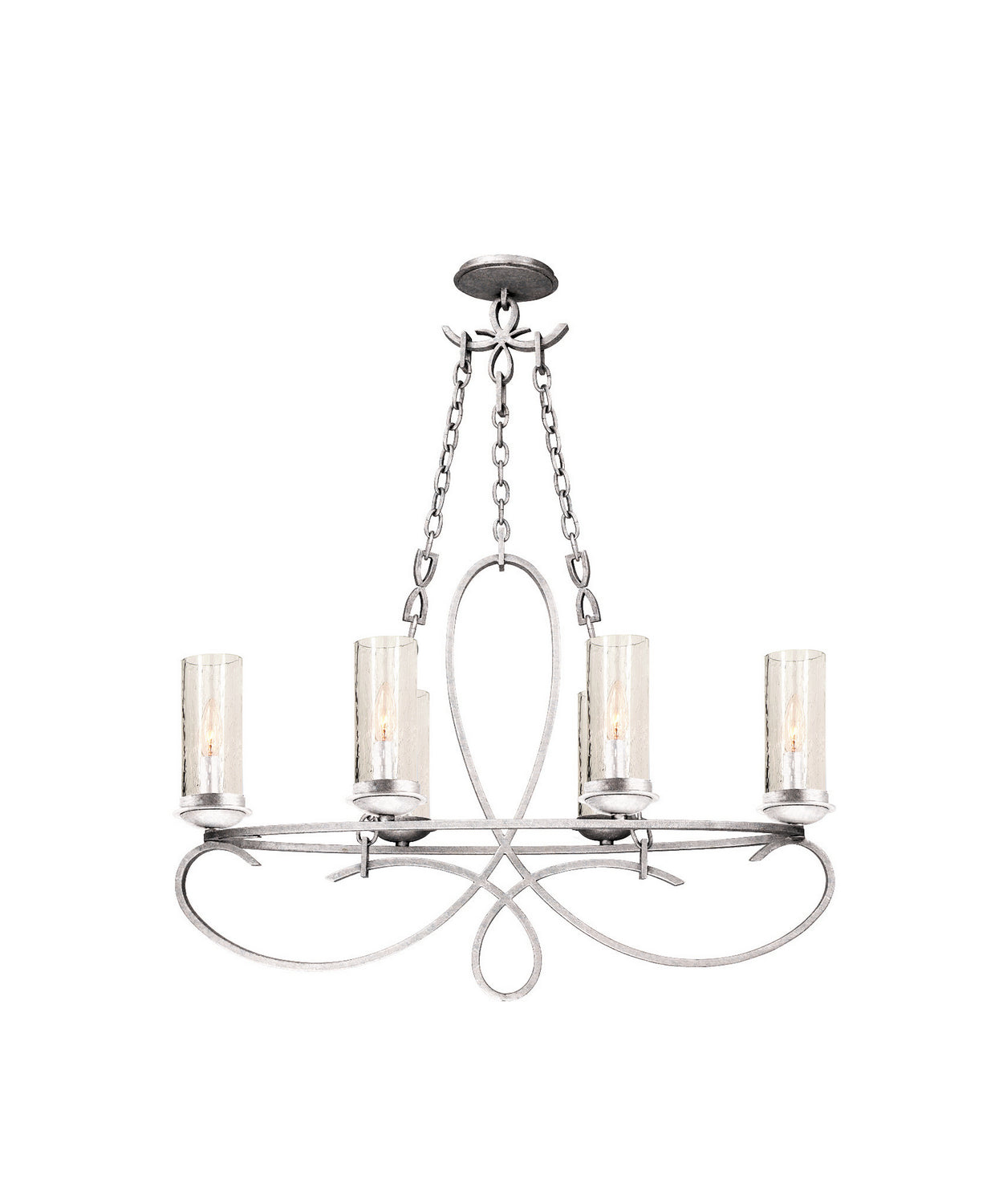 Kalco - 2673PS/1100 - Six Light Chandelier - Grayson - Pearl Silver