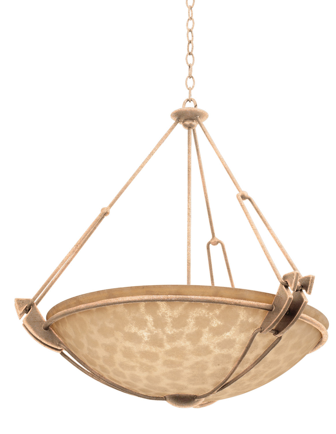 Kalco - 4845MG/ECRU - Three Light Pendant - Grande - Modern Gold