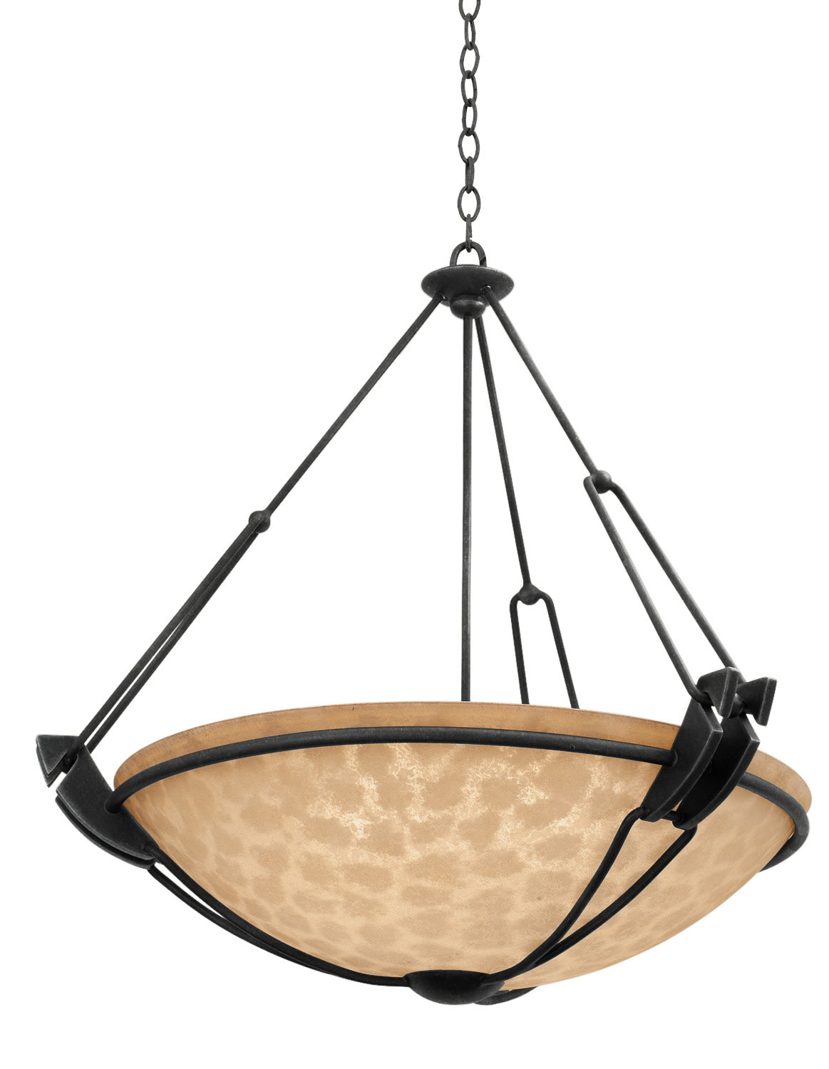 Kalco - 4845TO/ECRU - Three Light Pendant - Grande - Tortoise Shell