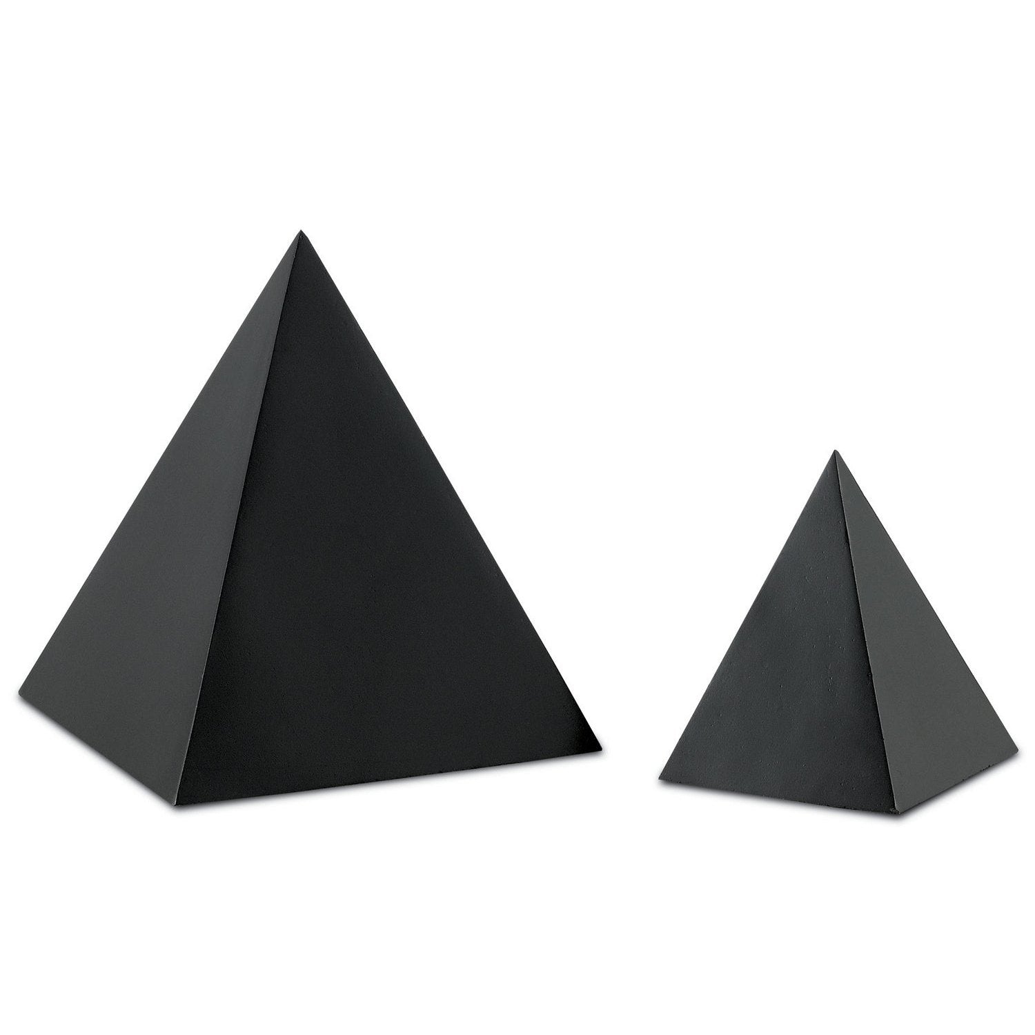 Currey and Company - 1200-0046 - Concrete Pyramid - Black Concrete Collection - Black