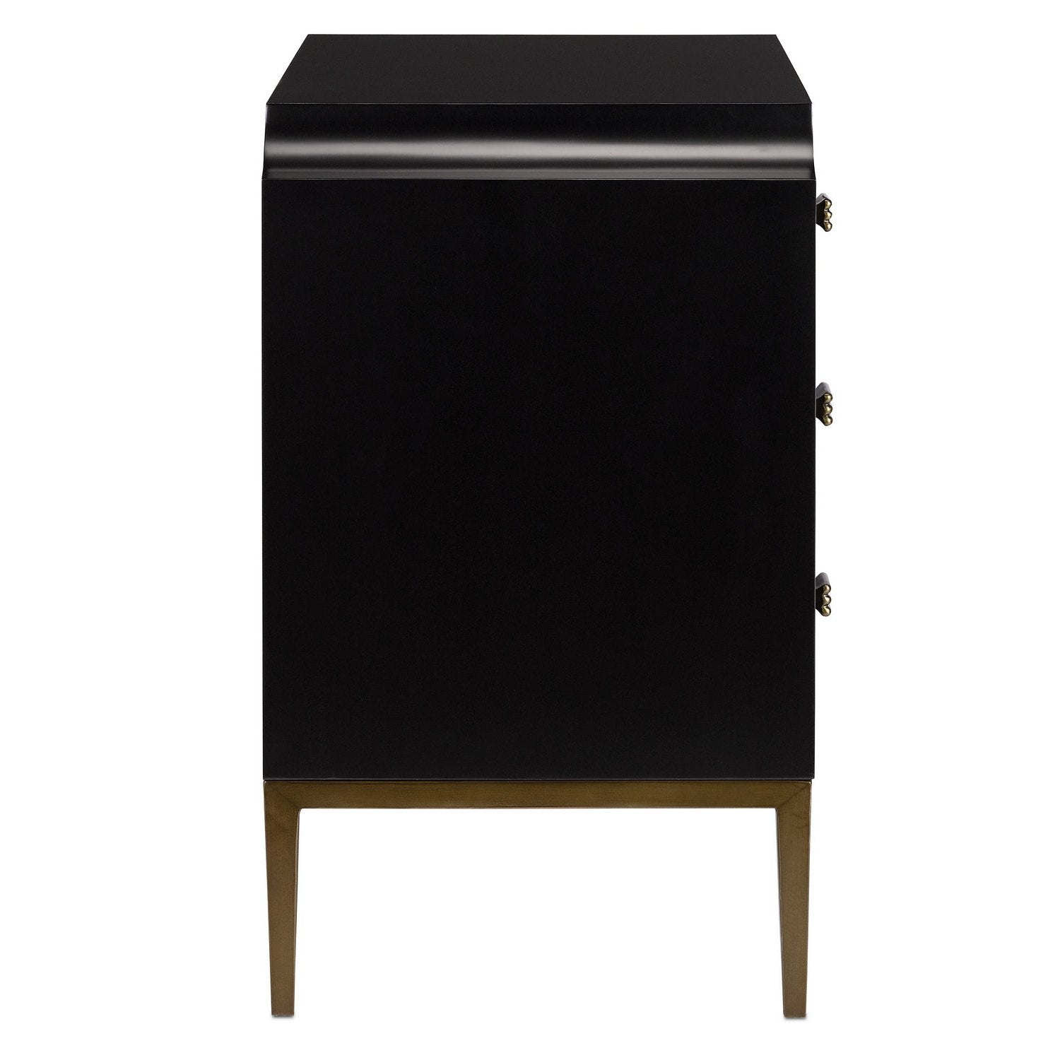 Currey and Company - 3000-0124 - Chest - Kallista Collection - Dark Sapphire/Caviar Black/Antique Brass