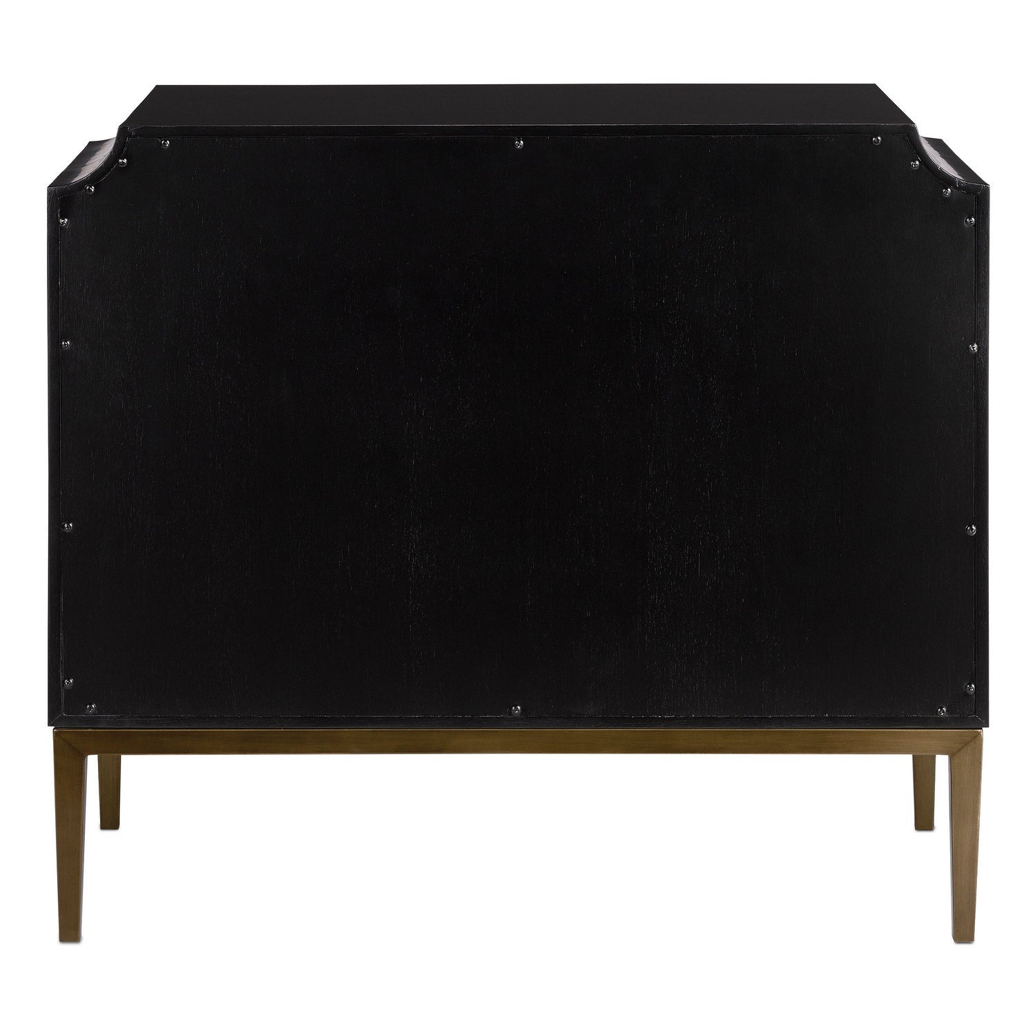 Currey and Company - 3000-0124 - Chest - Kallista Collection - Dark Sapphire/Caviar Black/Antique Brass