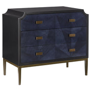 Currey and Company - 3000-0124 - Chest - Kallista Collection - Dark Sapphire/Caviar Black/Antique Brass