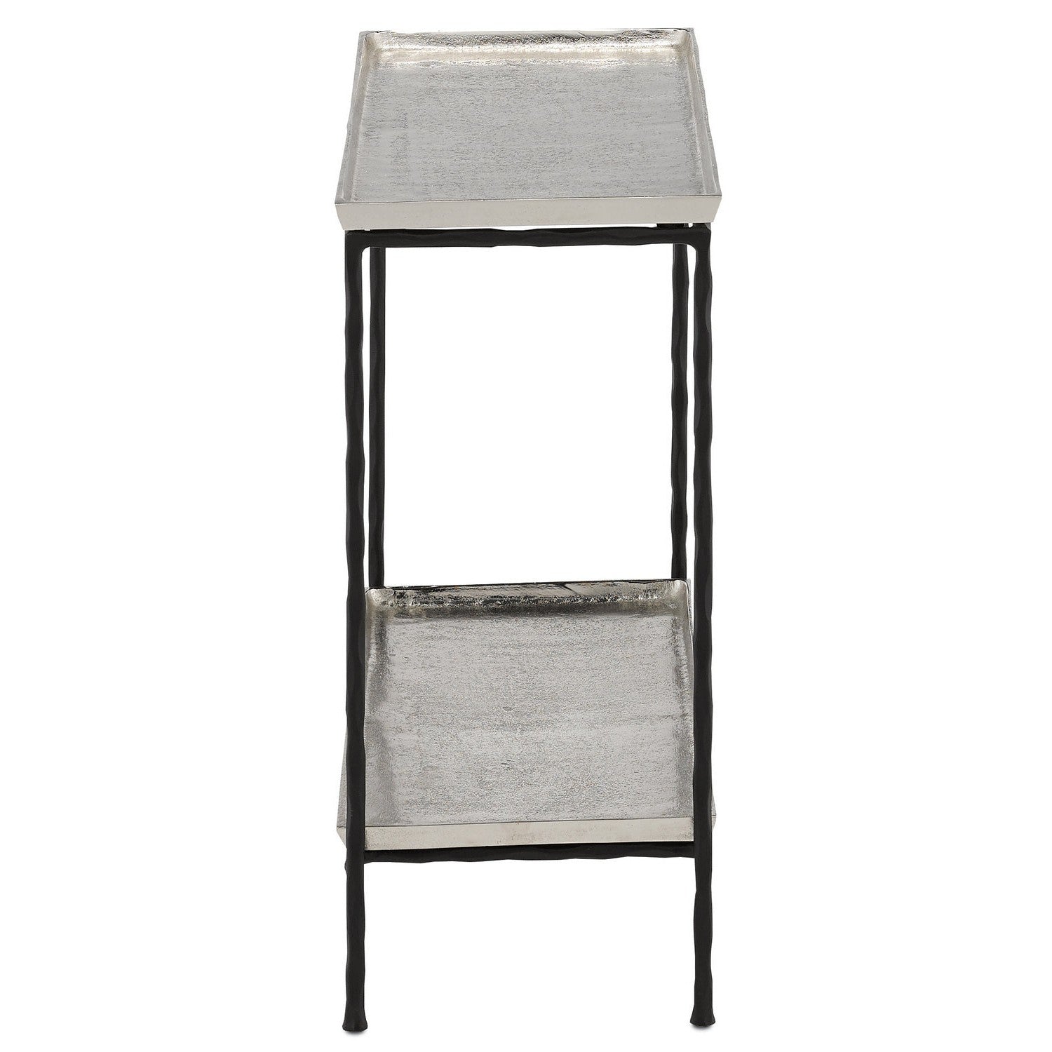 Currey and Company - 4000-0061 - Side Table - Boyles Collection - Antique Silver/Black