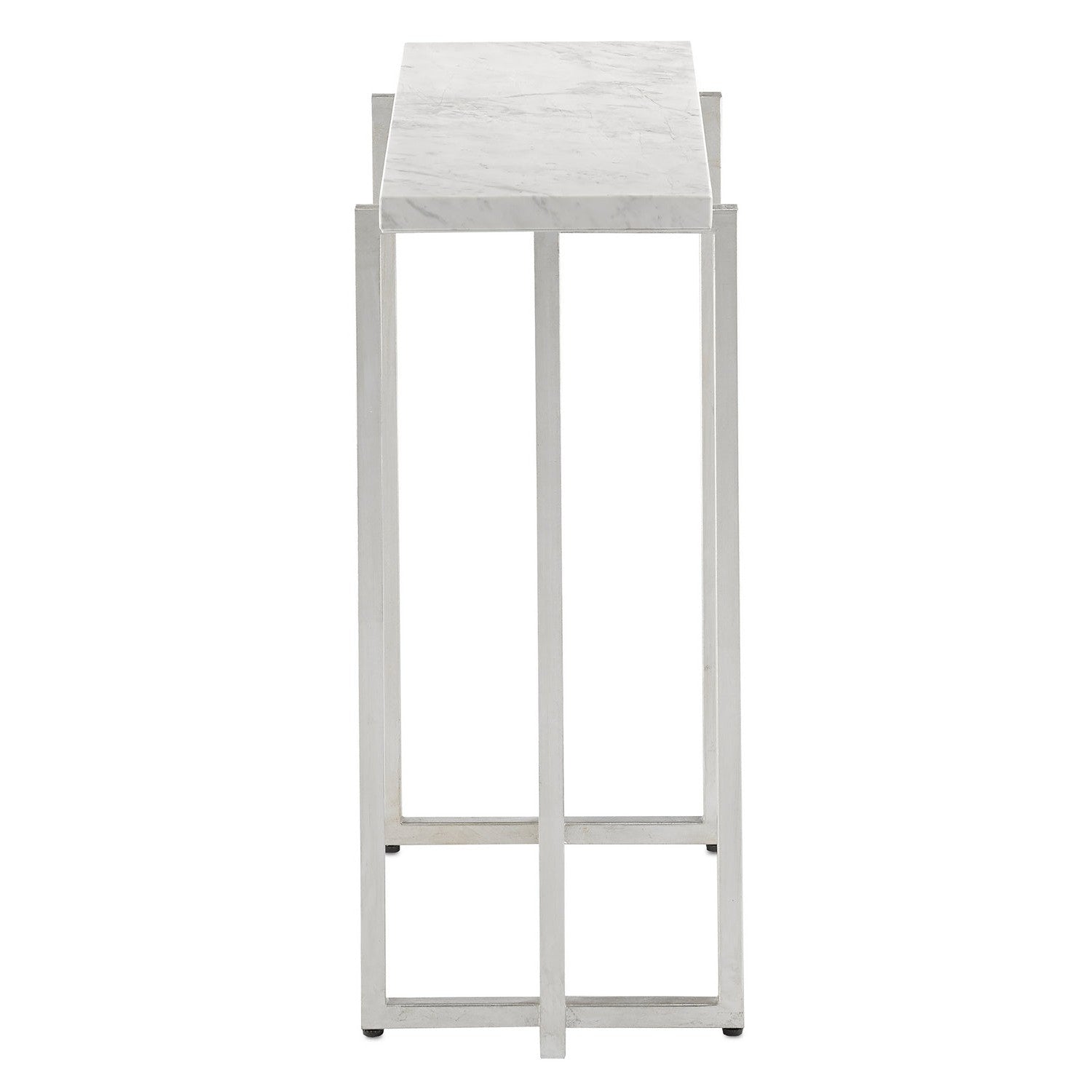 Currey and Company - 4000-0070 - Accent Table - Silver Leaf/White