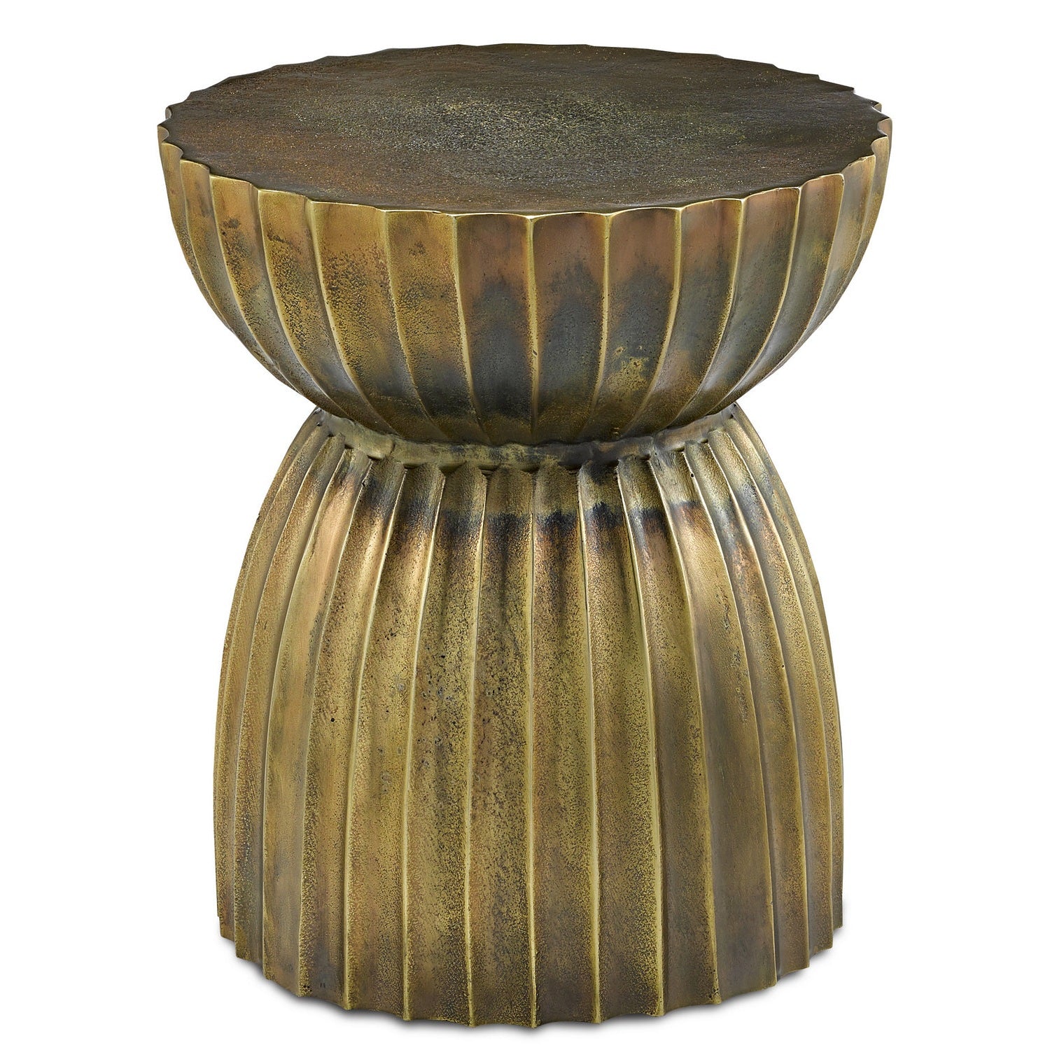 Currey and Company - 4000-0075 - Table/Stool - Rasi Collection - Antique Brass