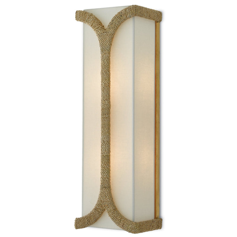 Currey and Company - 5000-0109 - Two Light Wall Sconce - Carthay Natural Wall Sconce - Natural/Dark Contemporary Gold Leaf