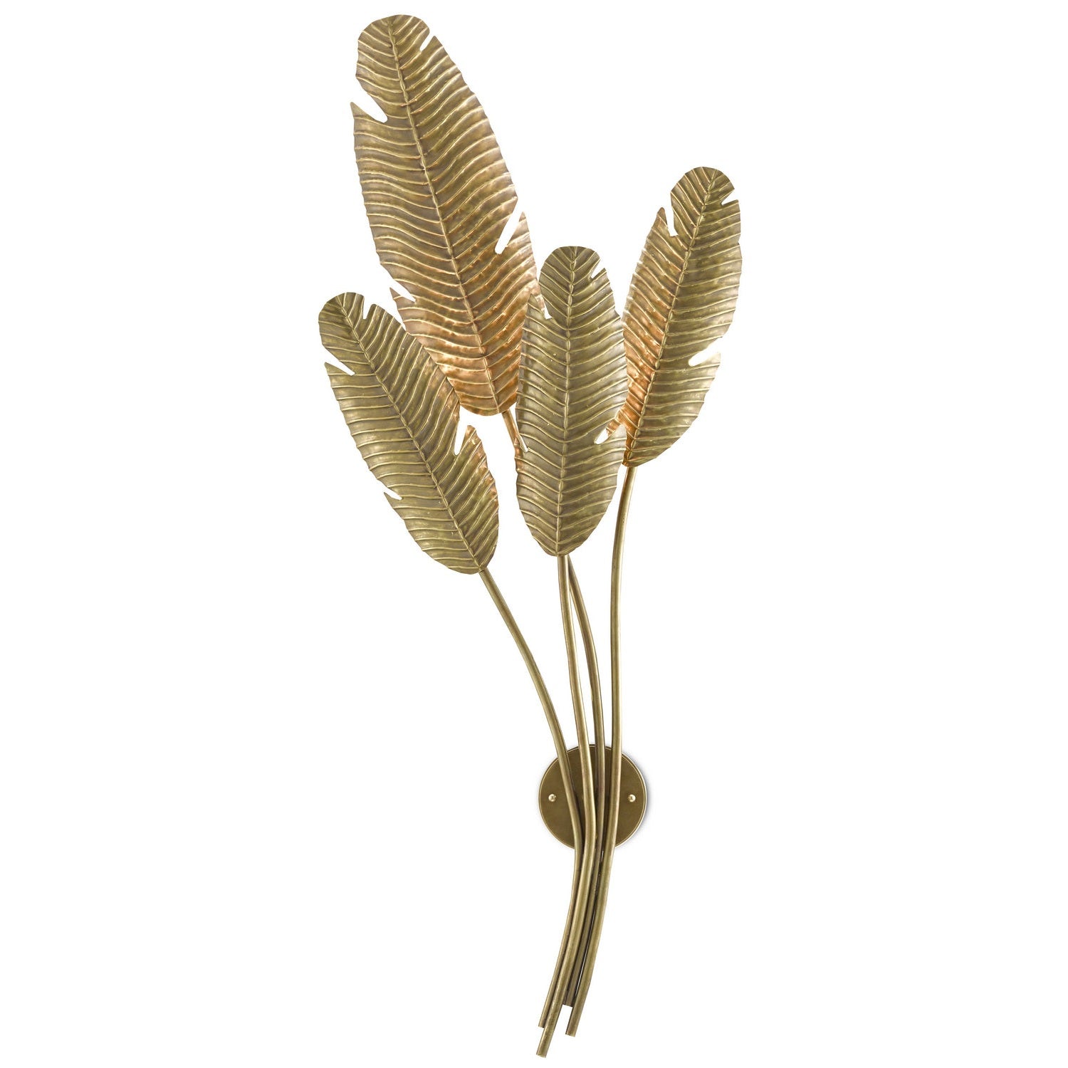 Currey and Company - 5000-0128 - Four Light Wall Sconce - Tropical Collection - Vintage Brass