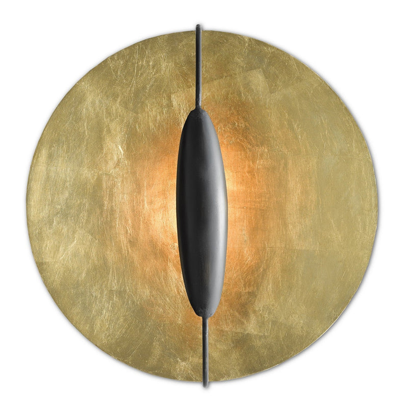 Currey and Company - 5000-0130 - One Light Wall Sconce - Pinders Collection - Contemporary Gold Leaf/Painted Contemporary Gold/French Black