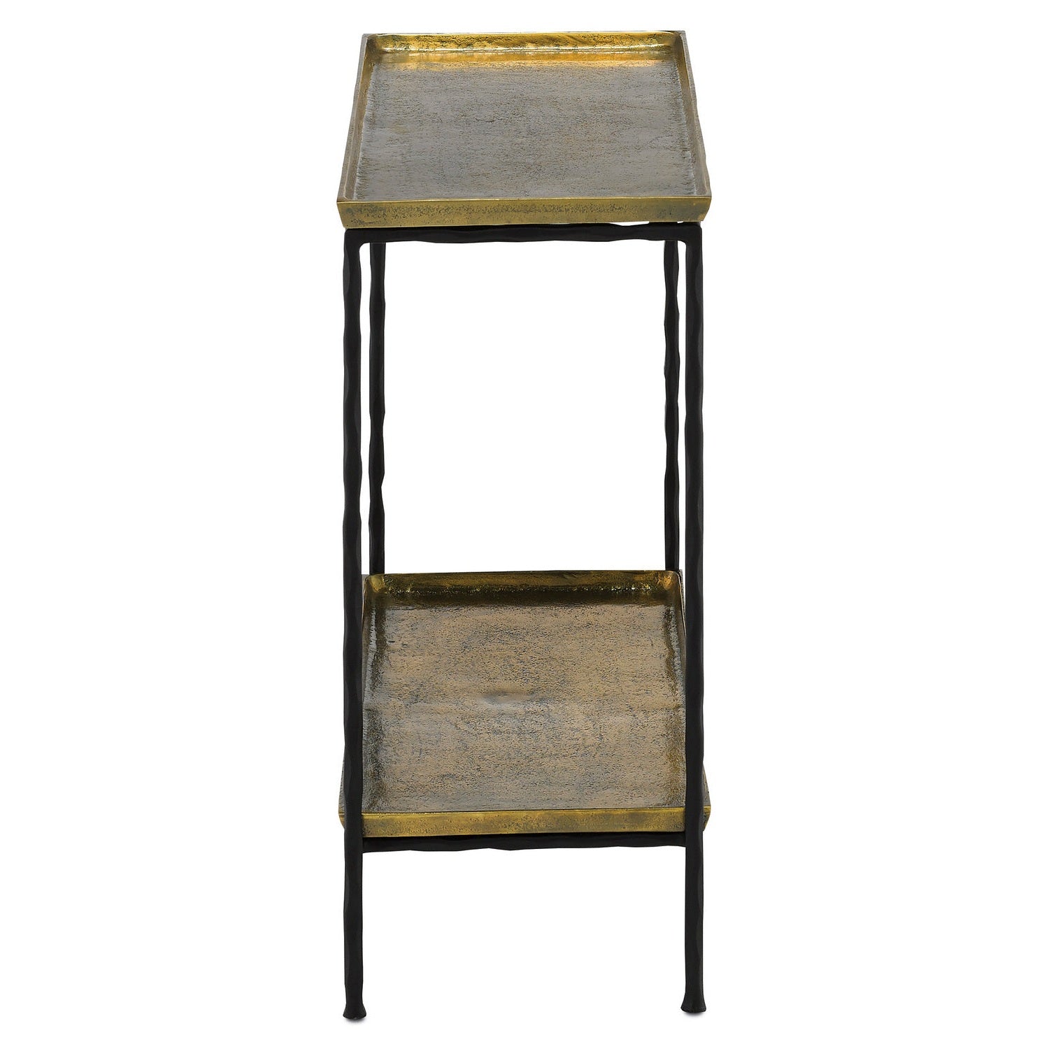 Currey and Company - 4000-0060 - Side Table - Boyles Collection - Antique Brass/Black