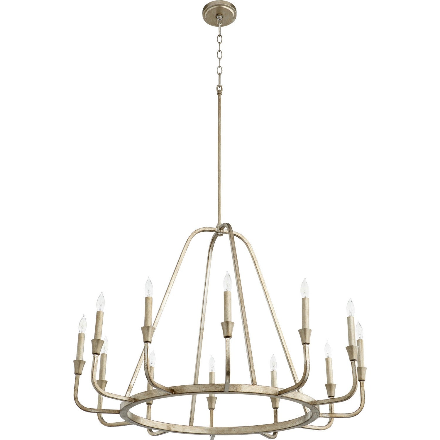 Quorum - 6314-12-60 - 12 Light Chandelier - Marquee - Aged Silver Leaf
