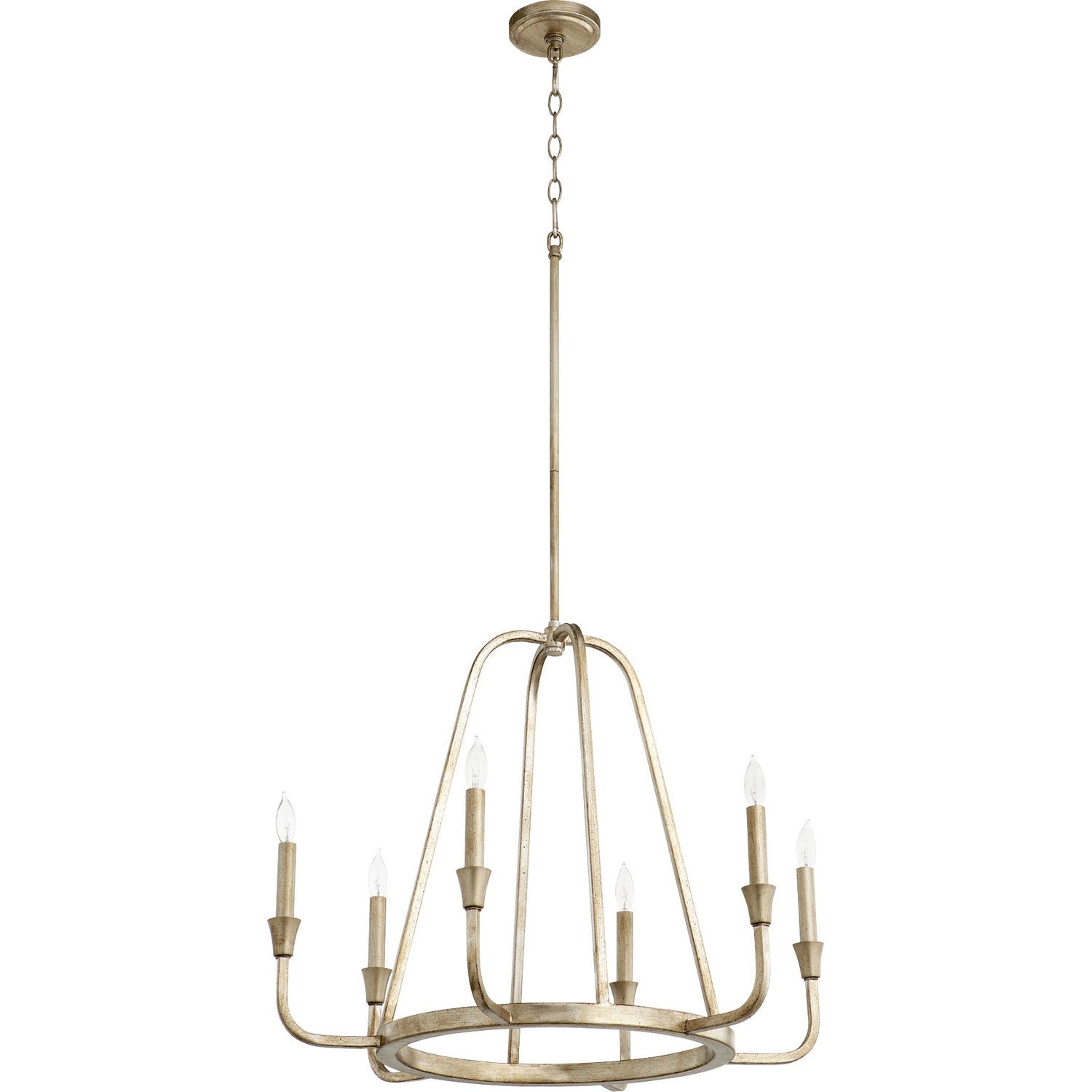 Quorum - 6314-6-60 - Six Light Chandelier - Marquee - Aged Silver Leaf