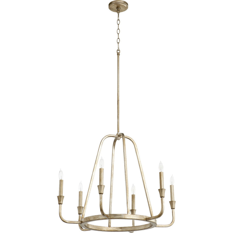 Quorum - 6314-6-60 - Six Light Chandelier - Marquee - Aged Silver Leaf