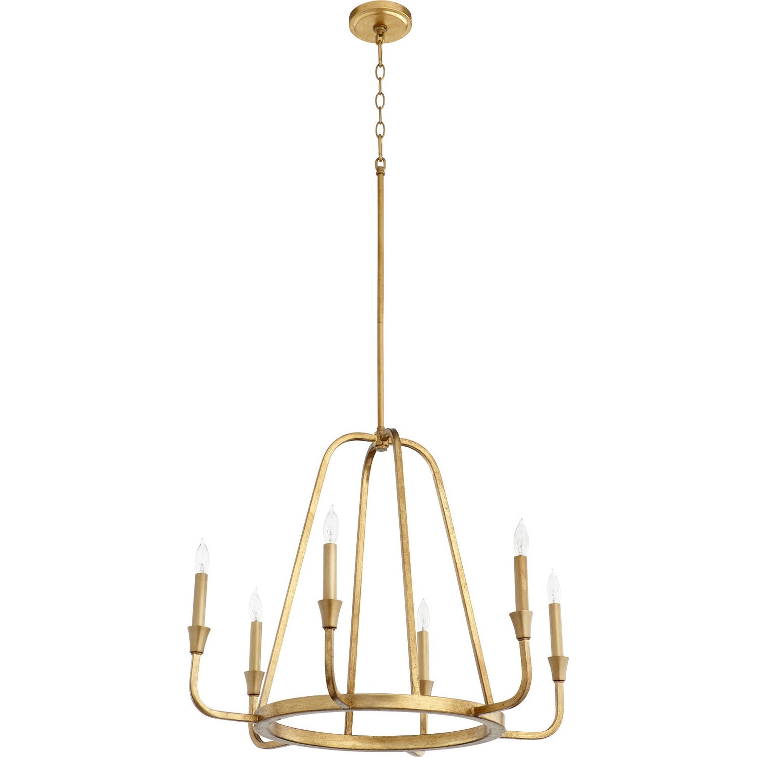 Quorum - 6314-6-74 - Six Light Chandelier - Marquee - Gold Leaf