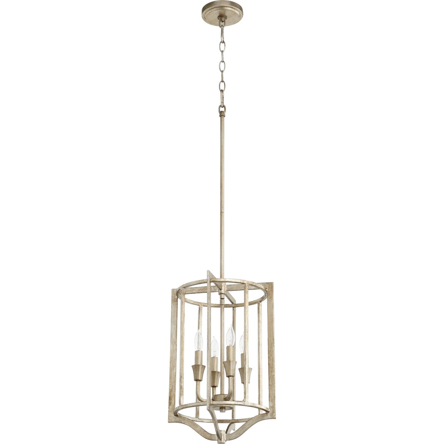 Quorum - 6814-4-60 - Four Light Pendant - Marquee - Aged Silver Leaf