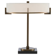 Currey and Company - 6000-0438 - Three Light Table Lamp - Jacobi Brass Table Lamp - Antique Brass/Black