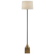 Currey and Company - 8000-0073 - One Light Floor Lamp - Keeler Brass Floor Lamp - Antique Brass/Black